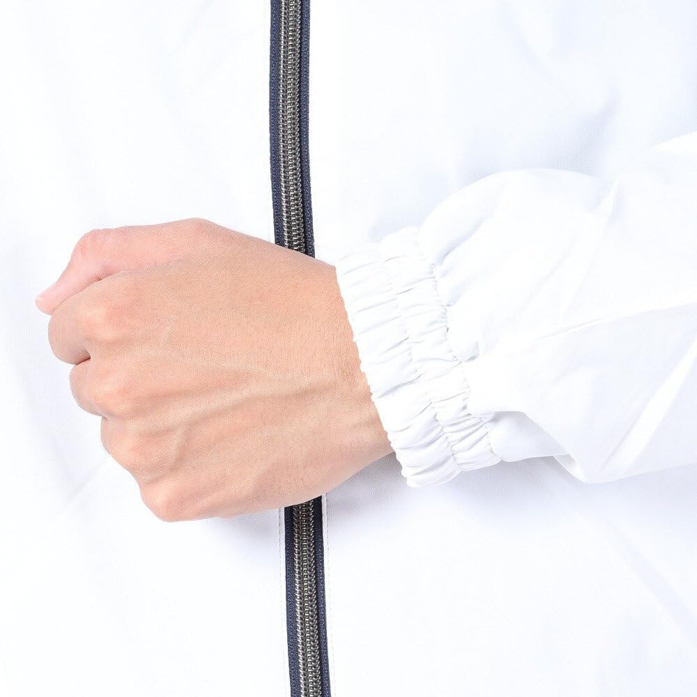 Coq Sportif Blouson Hooded Brushed Lining Water Repellent Windproof Heat Navi Golf QGMWJK05 WH00 LL [Le Golf] [Stretch Forcer] Men's (White)