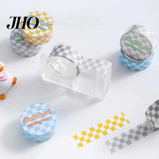 Farbiges Klebeband 1 Rolle Washi Klebend Haftend Klarer Druck Abziehbar Papier Lichtbeständig Scrapbooking Schachbrettmuster für Kinder Dekorativ