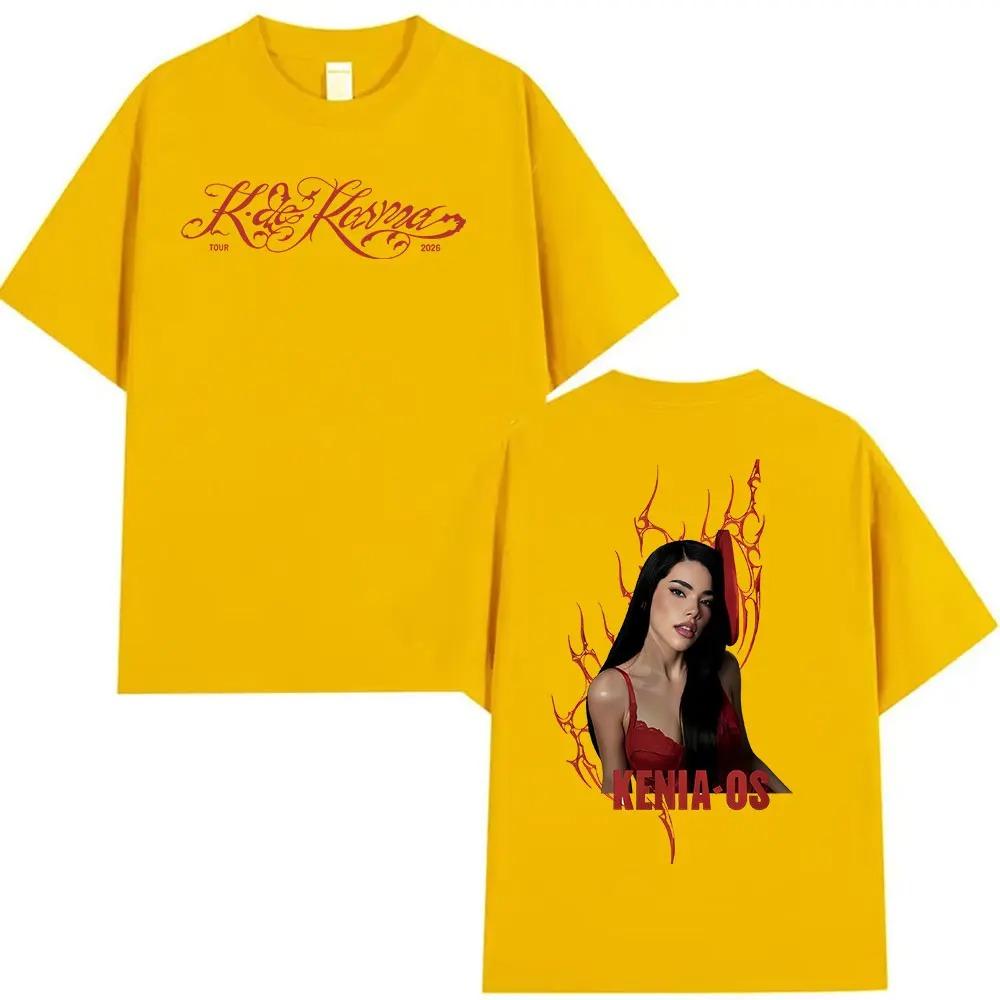Singer Kenia Os K De Karma Tour 2026 Print T Shirts Men Women Harajuku Vintage Fashion Oversized Cotton T-shirt Loose Streetwear
