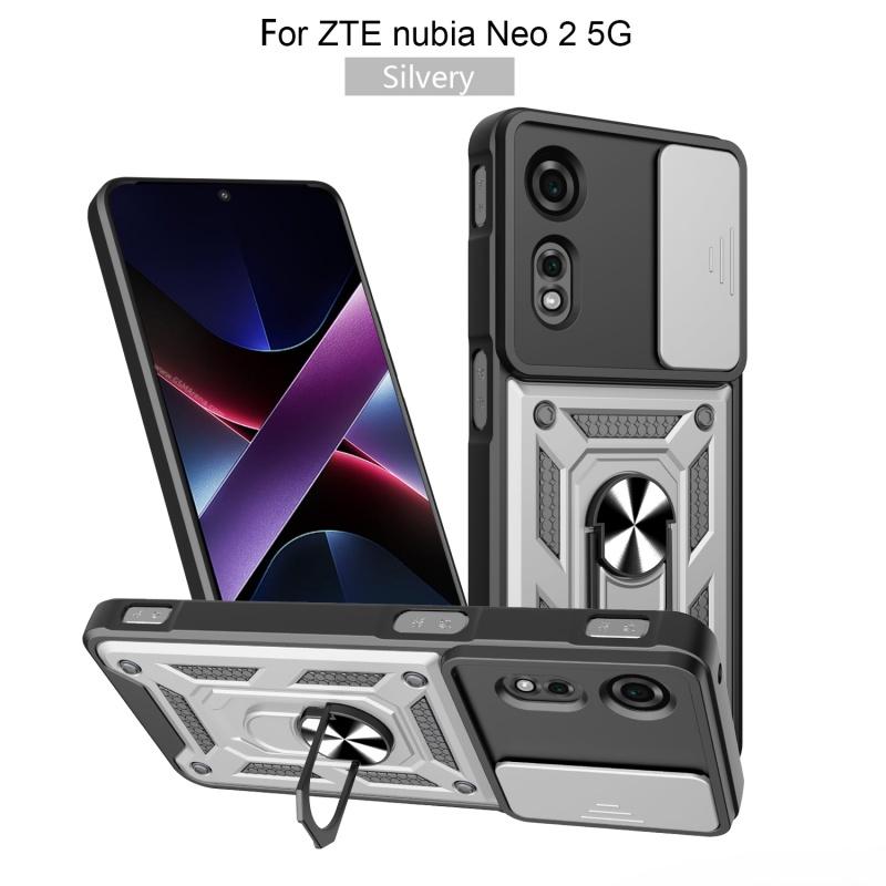 For ZTE Nubia Neo 2 5G Slide Lens Camera Protective Capa For ZTE NubiaNeo2 Neo2 5G Case Magnetic Ring Holder Armor Cover