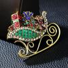 Rhinestone Large Sled And Christmas Gift Brooch Luxury Fashion Party Decoration Pin New Design 2023