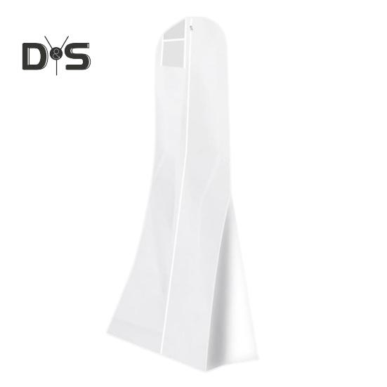 

Чехол для свадебного платья с прозрачным окошком, застежка-молния, влагонепроницаемый чехол для платья, пылезащитный чехол для хранения белый