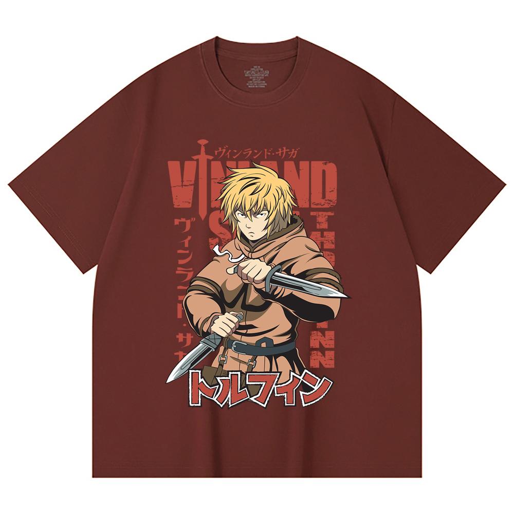230 Gsm 100% Cotton Vinland Saga V1 Thorfinn Print Unisex Heavy Cotton T Shirt