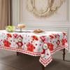 Romantic Love Bear Printed Tablecloth, Red Waterproof And Oil-Proof Dining Table Cloth, Couple'S Anniversary Decorative Cover Cloth