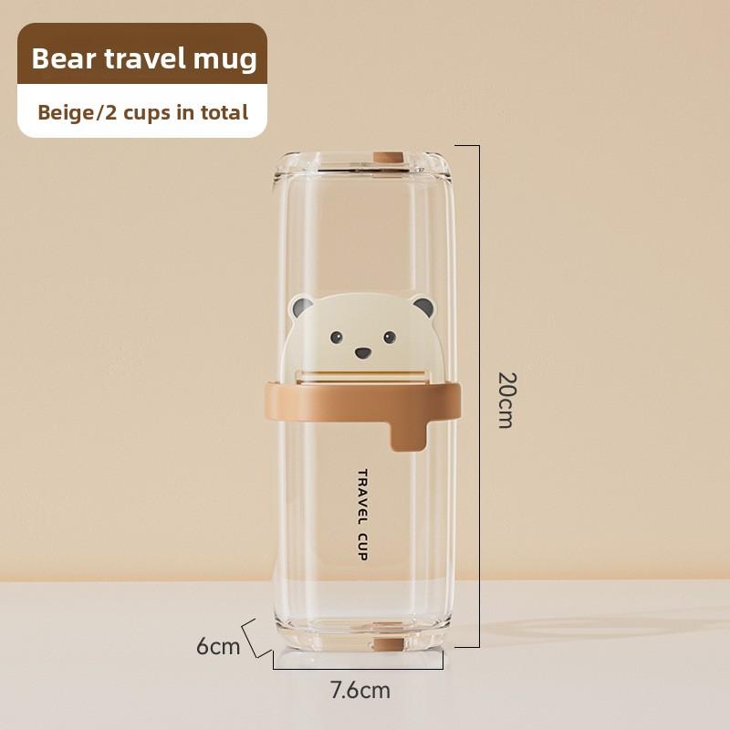 

Bear Travel Portable Outing Travel Large Capacity Wash Mug 2 cups бежевий