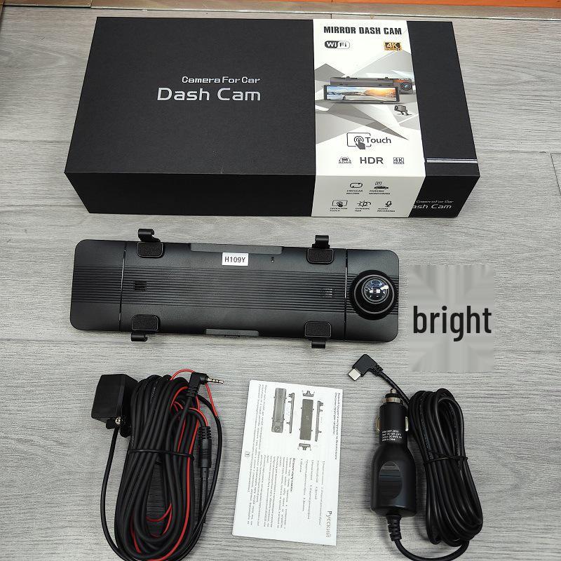 4K Dual Dash Cam with HD Night Vision, WiFi, Front & Rear Lenses, Reversing Assist, and Touchscreen