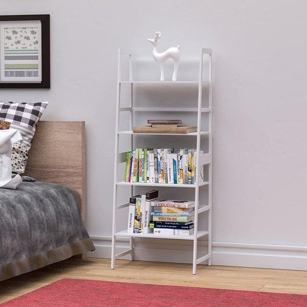 Book Shelf,Ladder Bookcase,4 Tier Tall Book Case for Bedroom,Living Room and Office