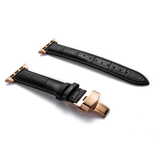 Leather strap for Apple watch band 44mm 40mm 45mm 41mm 49mm 42mm 38mm Butterfly buckle Bracelet iwatch serie 3 5 6 se 7 8 ultra