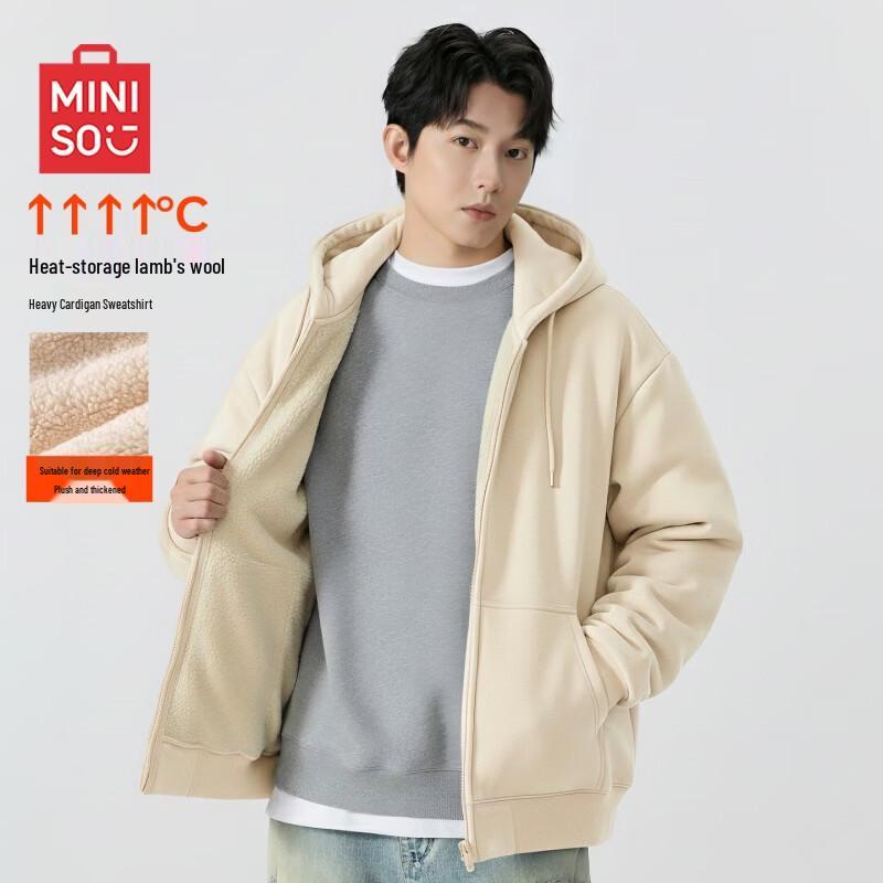 

MINISO Men s Sherpa Lined Full-Zip Hoodie XL