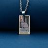 Stainless Steel Cat Tarot Card Necklace for Men Women Animal Divination Jewelry Accessory