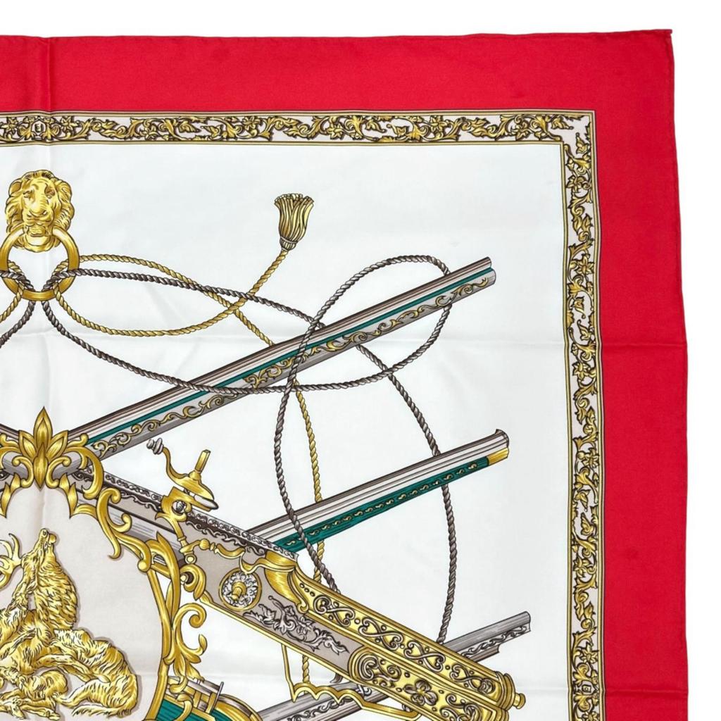 HERMES Diane Carre 90 scarf white Women used