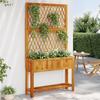 VidaXL Planter with Trellis and Shelf Solid Acacia Wood, Garden Planter, Patio Planter, Plant Box, 364899