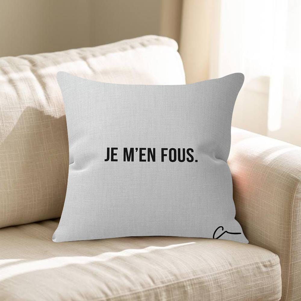 Je Men Fous French Quote Pillow Cushion Cover Pillowcase Living Room Sofa Home Decor Customized