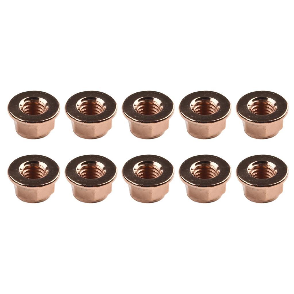 1pcs Copper Exhaust Nuts M8 Copper-plated Heads Stud Locked Nuts Copper Bolts Screws Bolt Screws Turbo Exhaust Stud Hex