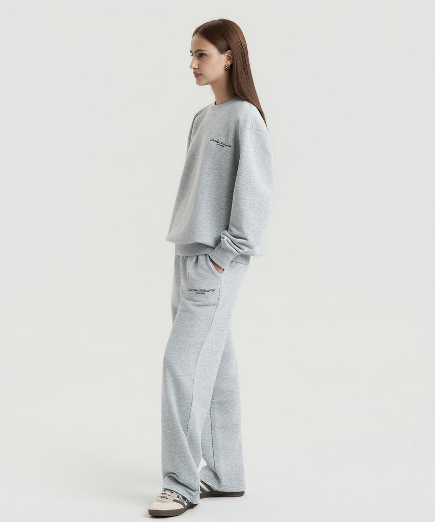 Delma W Wellness Club Semi-Wide Sweatpants - Gray