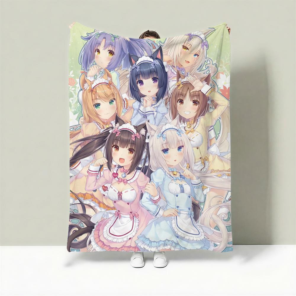 Game N-NEKOPARA Throw Lightweight 240g Flannel Blanket Soft Skin-friendly for Summer Cooling 75x90cm