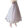 High Waist Mesh Slim Pleated Skirt High Waist Mesh Slimming Pleated Maxi Skirt Gauze Skirt