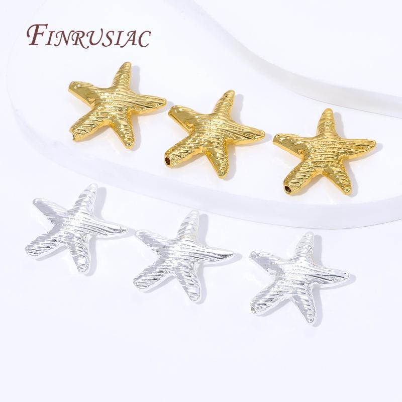 18K Gold Plated Brass Spacer Beads For Jewelry Making,Metal Separator Beads For Bracelets Accessories,Round Bead DIY Findings