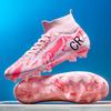 Unisex High-Top Football Shoes for Artificial Turf with Long Spikes, Suitable for Students and Adults, Ideal for Training and Matches.