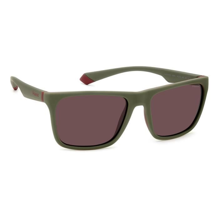 Lunettes de Soleil - POLAROID - PLD 2141/S - Couleur 0L9 MATTKHAKI BURGUNDY - Monture en caoutchouc - Unisexe