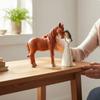 Girl Embracing Horse Figurine Heartwarming Design Girl and Horse Statue Resin Equestrian Figurine Hand-Painted for Equestrians