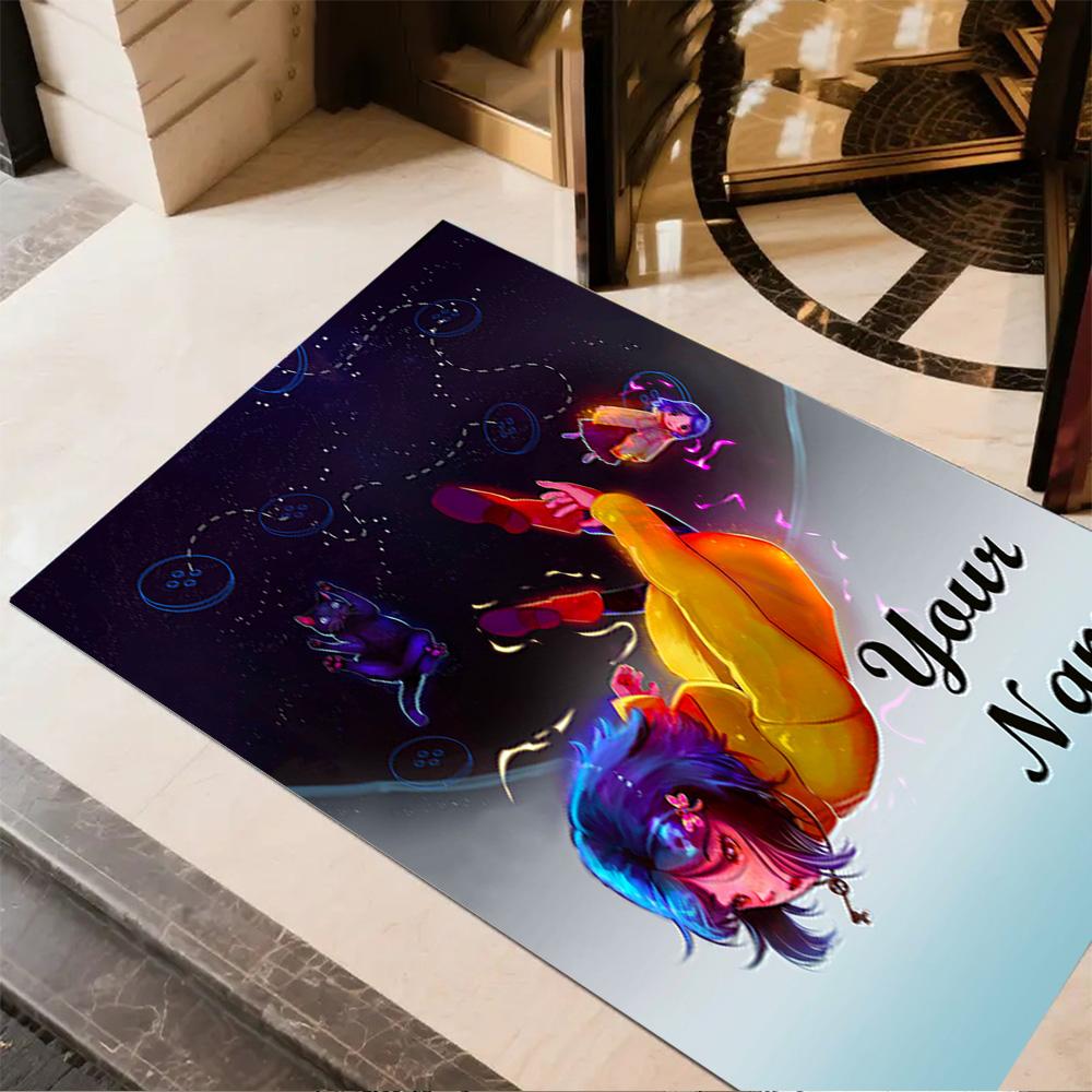 Starry Night Dreamscape Personalized Text Carpet Suitable for Balcony Foyer Hallway Playrooms Anti-slip Rug Anime Office Decor Gift for Festivals