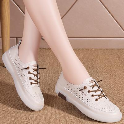 Modne Hollow Oddychające Damskie Buty Do Chodzenia Letnie Mikrofibry Sznurowane Damskie Buty Antypoślizgowe Płaskie Podeszwy Damskie Buty