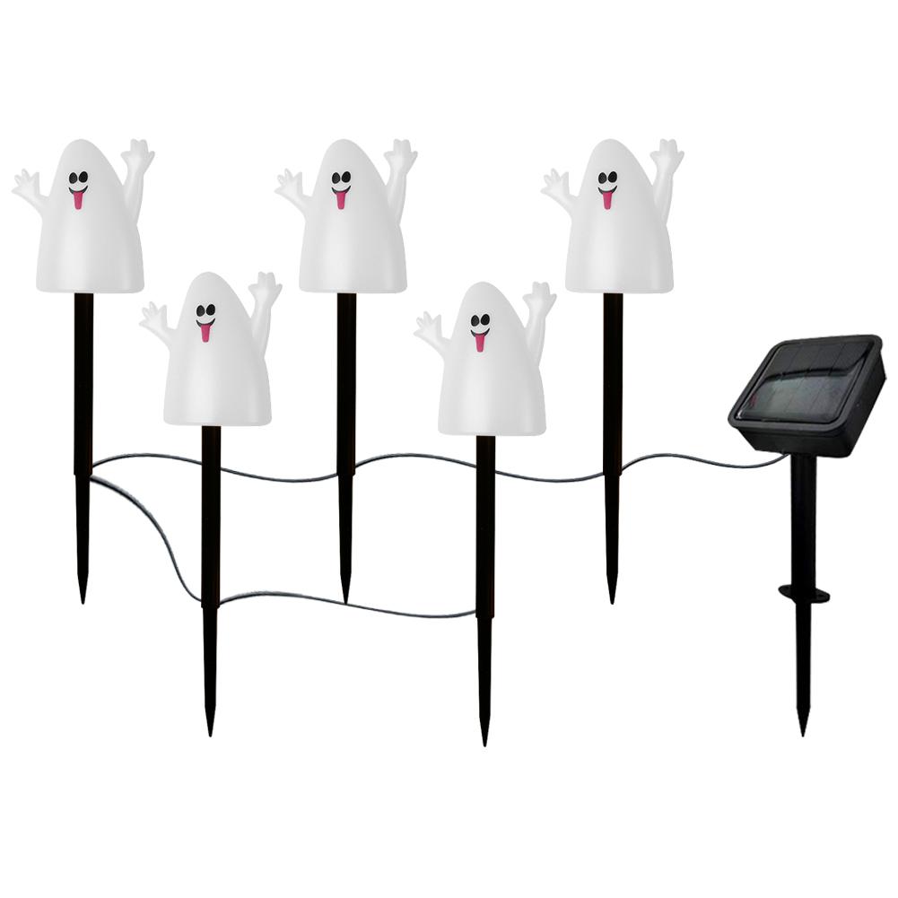 5 Pack Outdoor Halloween Pumpkin Lights Waterproof Halloween Pumpkin Pathway Stake Lights Halloween Party Decor Walkway Lights