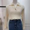 New Fashion Women Autumn Pullover Sweater Long Sleeve Turn Down Collar Winter Knitwears Jumpers Loose Knitted Sweaters for Women Elegant Tops 25311