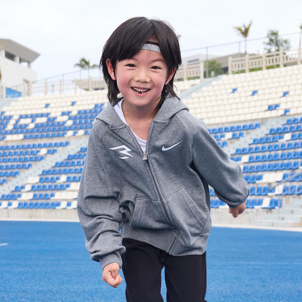 Nike 3Brand Series Minimalist Logo Fashion Comfortable Hoodie Kids Hoodies Rock-Gray NY2342057GS-001