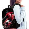 3-Piece CR7 Soccer Star Pattern Backpack Set – Large-Capacity Casual Backpack with Matching Clutch & Tote Bag, Perfect for Daily