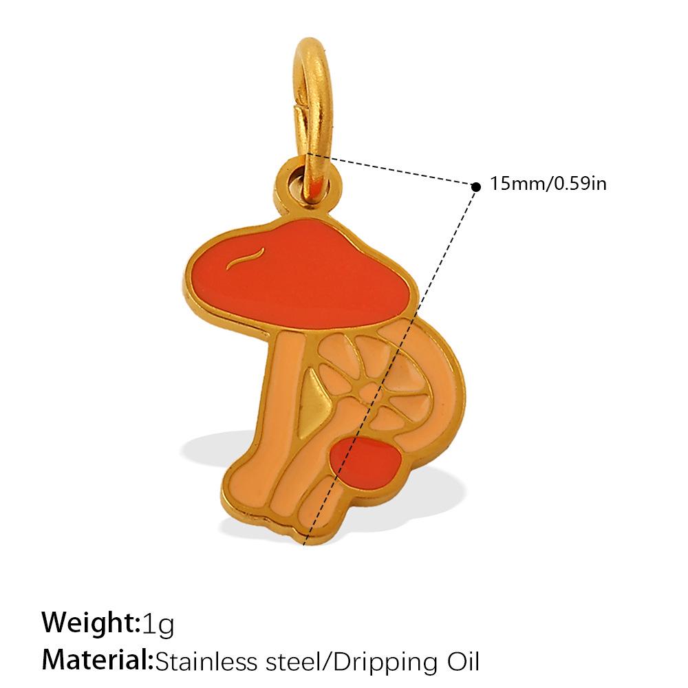 Adorable Multi-Shape Mushroom Pendant with Colorful Drip Oil Design