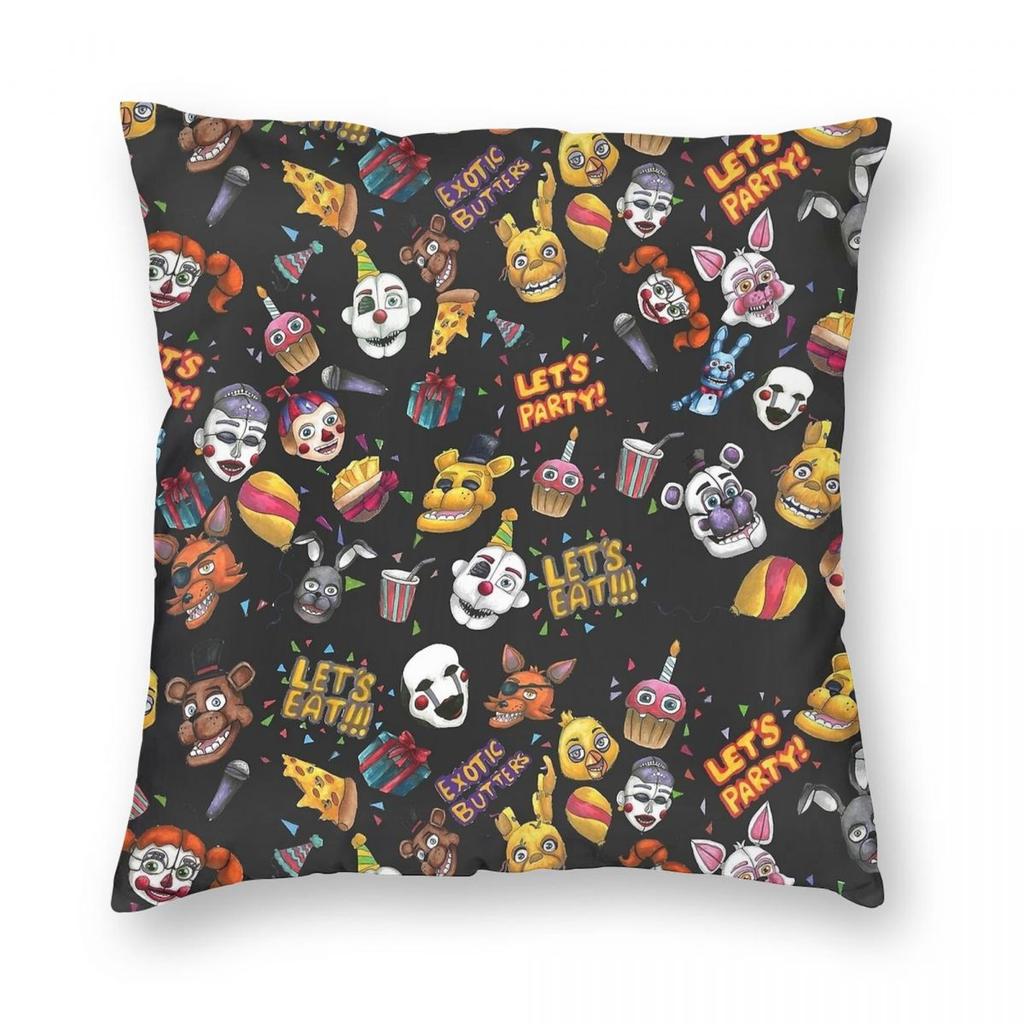 FNAF At Freddys Pillowcase Soft Fabric Cushion Cover Decorations  Throw Pillow Case Cover Home Zipper 4040cm