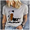 Cotton  Retro Sketch Basset Hound Dog Graphic Women TShirt Pet Lover Casual Short Sleeve Tee