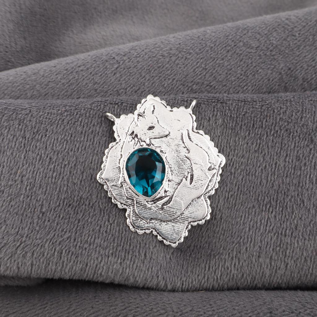 Apatite Gemstone 925 Solid Sterling Silver Handmade Antique Jewelry Gift For Mother Pendant