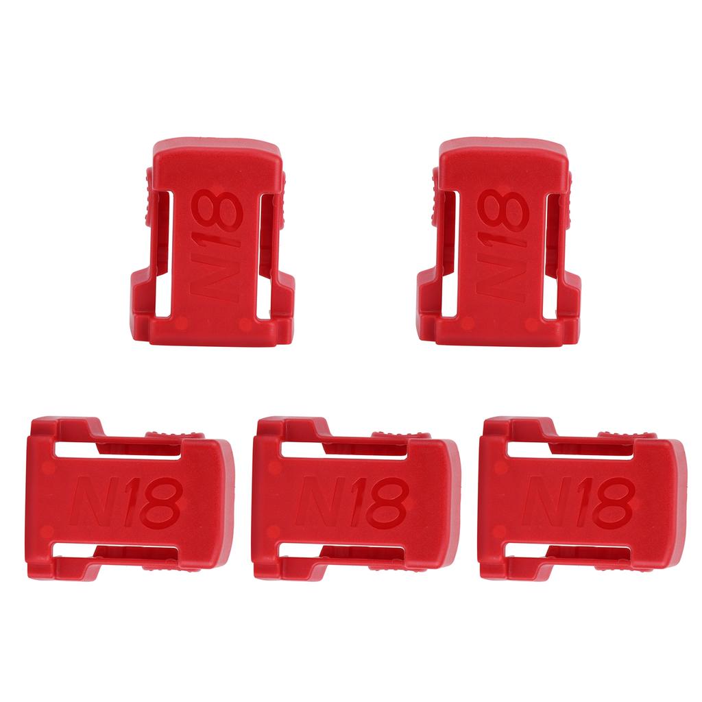 5Pcs Battery Mount Holder Stand Rack Battery Accessories Fit for Milwaukee M18 18VRed