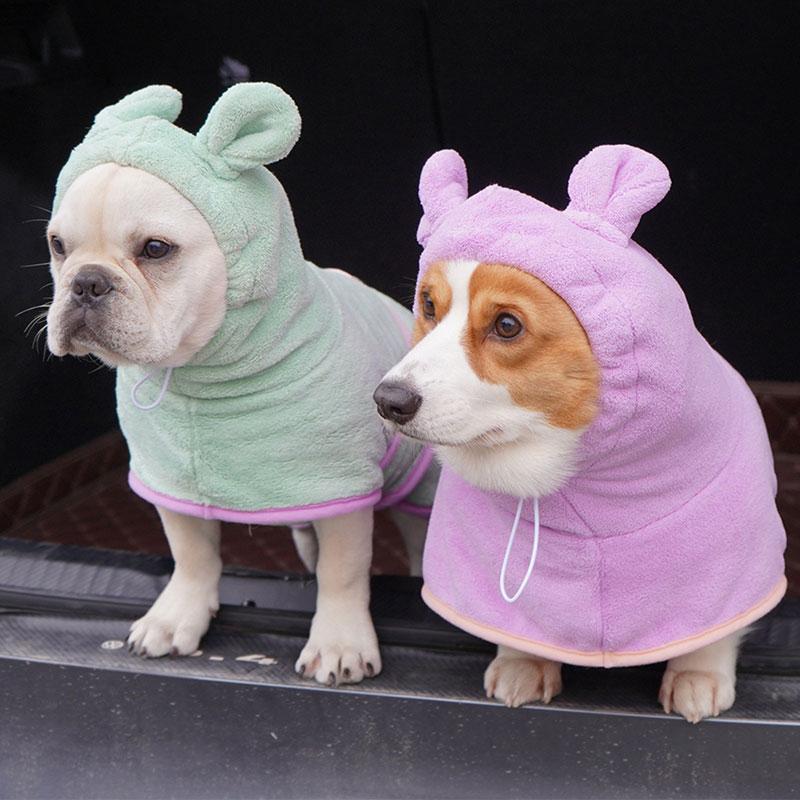 Super Absorbent Dog Bathrobe Pet Towel Bathrobe Bath Towels Quick-Drying Cat Dog Bath Towel Bath Supplies Dog Towel Microfiber