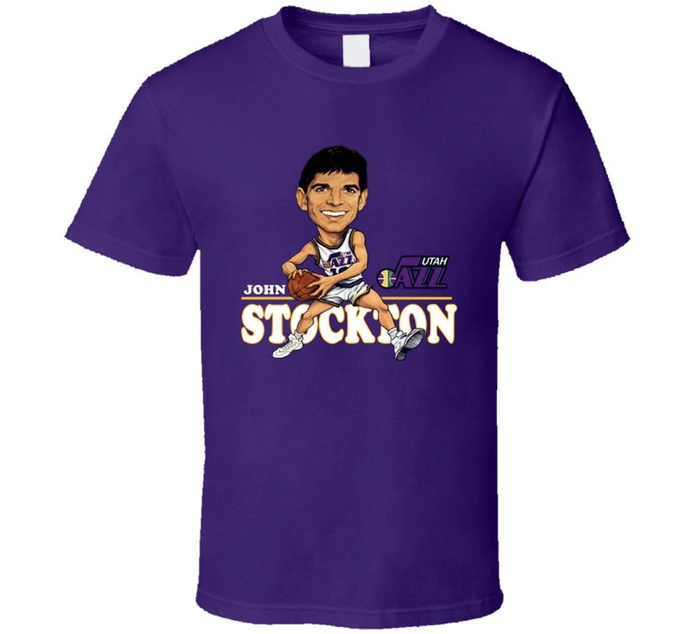 John Stockton Utah Basketball Caricature Fan T Shirt S