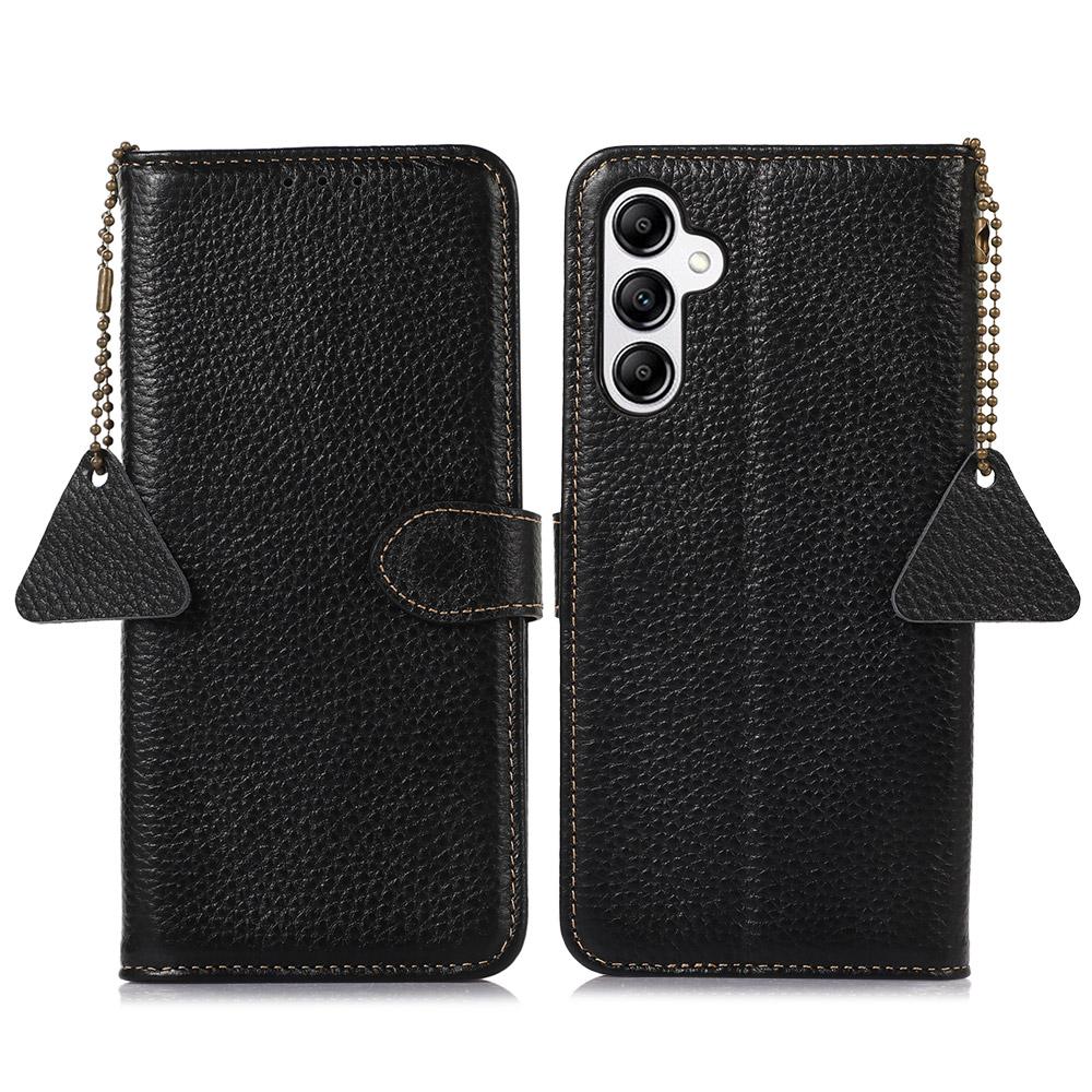 For Samsung Galaxy A16 5G/A16 4G Case RFID Blocking Genuine Cow Leather Phone Cover