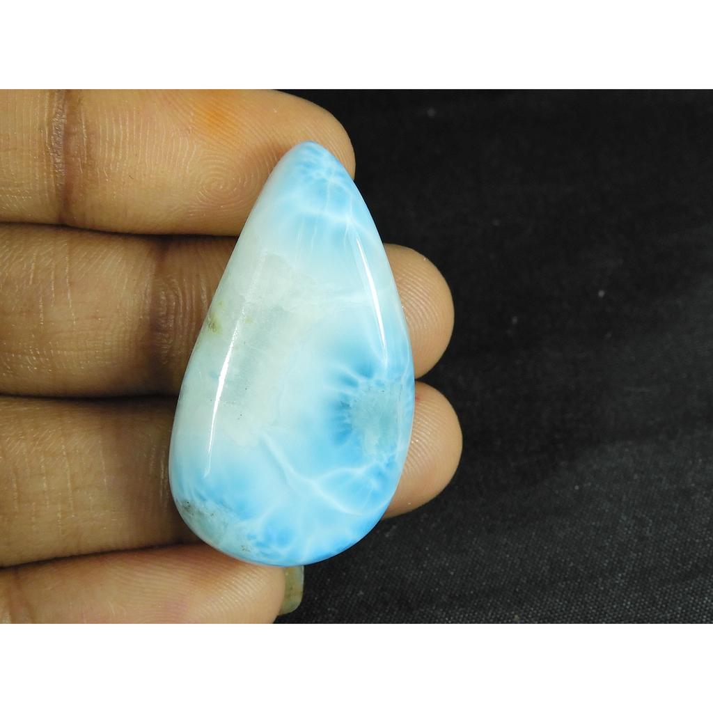 18X33X7MM Natürlicher Blauer Larimar Ausgefallene Form Cabochon Loser Edelstein 39Cts. LR-66