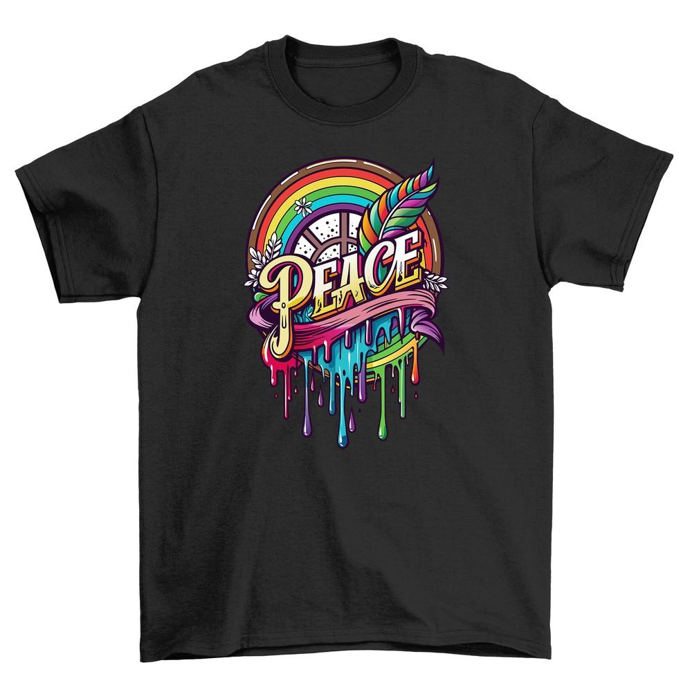 Pride_97 Rainbow Peace Sign T-shirt - Spread Love and Rainbows Everywhere! Funny U