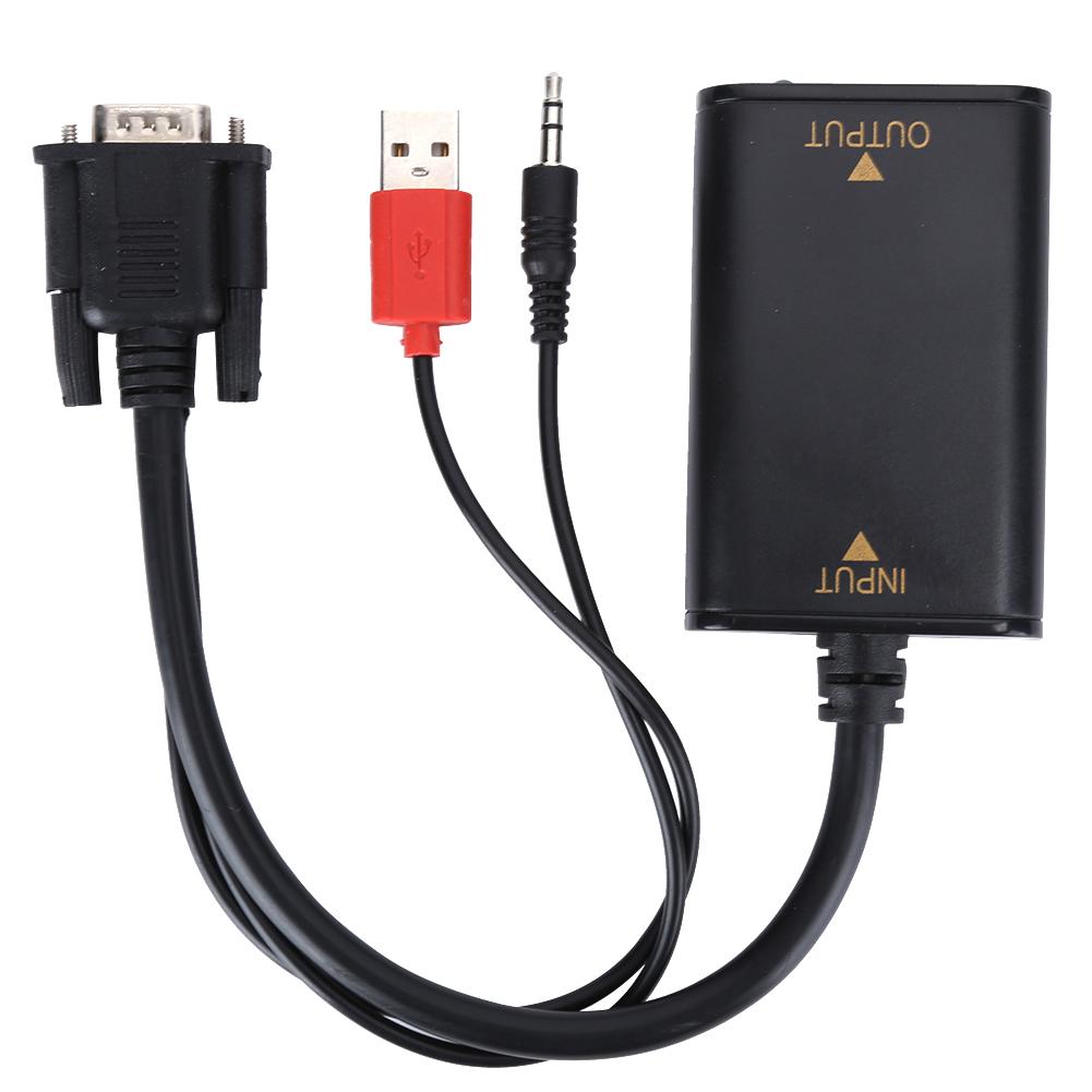 USB Cable with Audio Adapter VGA Input to HDMI Video Converter Excellent Performance