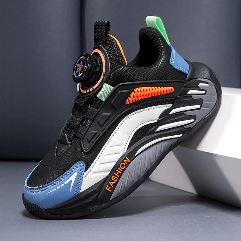 Fashion New Kids Boy Running Sport Shoes Leather Sneakers Children Outdoor Lightweight Breathable Tenis Footwear