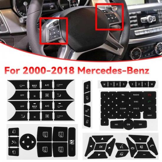 For Mercedes Benz Button Repair Stickers Repair Door Steering Window Radio AC