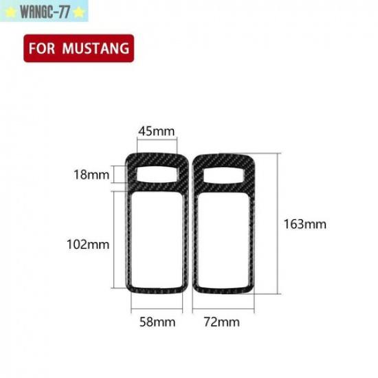 For Ford Mustang 2009-13 2Pcs Carbon Fiber Interior Door Handle Bowl Trim Cover