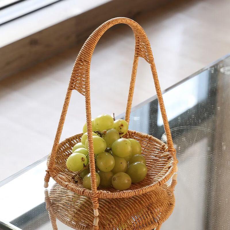 Ruhan Double-Layer Imitation Bamboo Fruit Basket