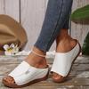 Women's Shoes Summer New Comfortable Wedge Slippers Simple Outer Wear Thick-soled Wedge Slippers