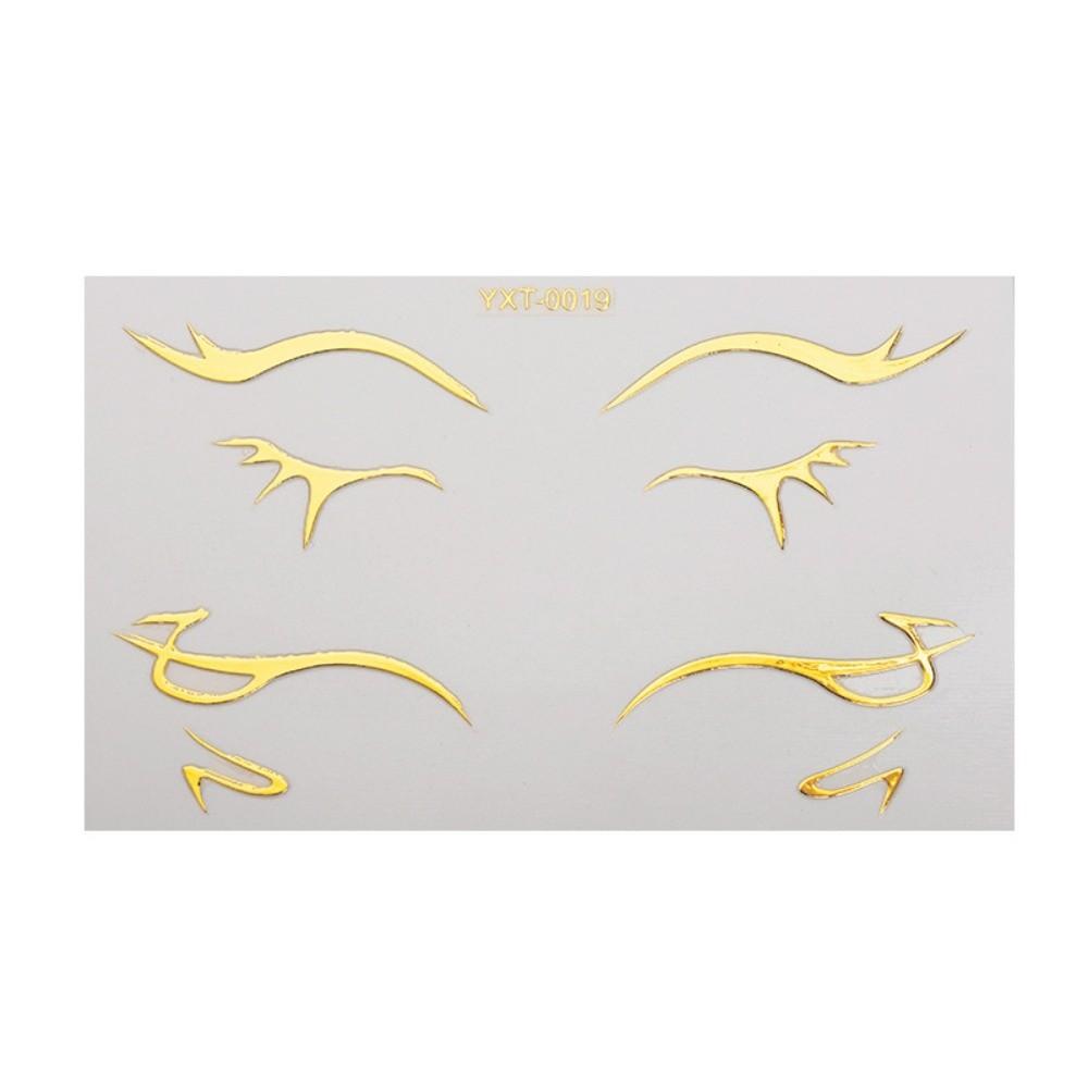 10 Stück Aurora Eyeliner Augenbrauen Tattoo Aufkleber Wasserdicht Metallische Make-up Patches Gesichtskunst