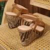 Roman style sandals women's 2025 new large size fish mouth breathable thick-soled wedge sandals foreign trade women's shoes