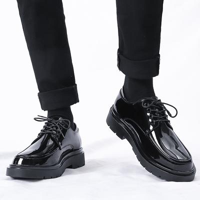 Lacquer Leather Men's Shoes Fashionable Classic Design Style Party Outdoor Wedding Leisure Business Thick Soled Men's Shoes